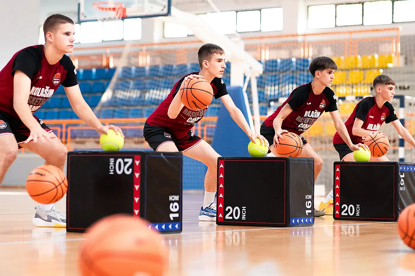 Afternoon training drills in the gym